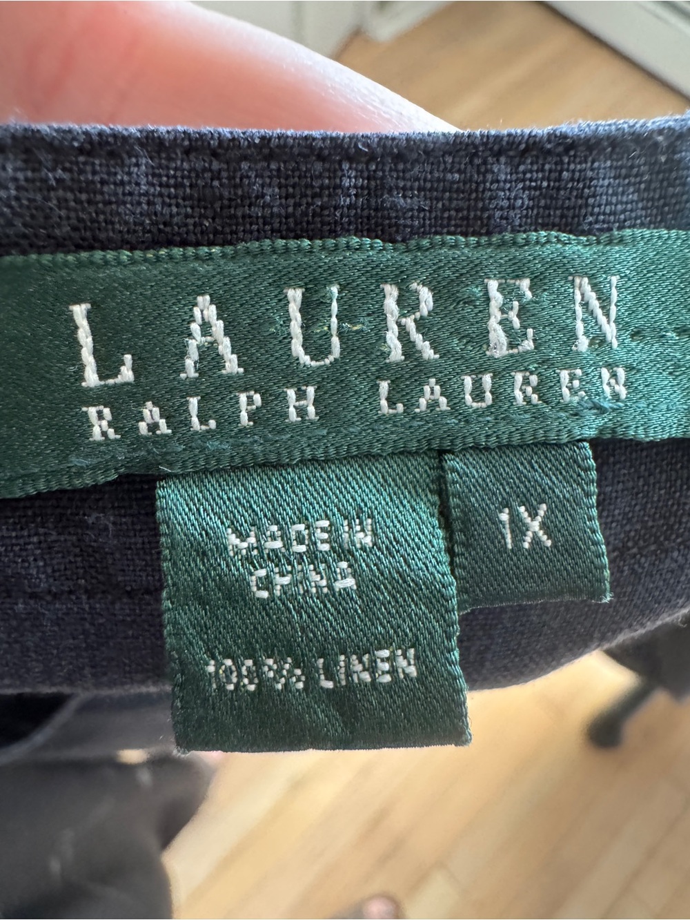 Ralph Lauren 1X Distressed Black 100% Linen Tunic - Picture 10 of 15
